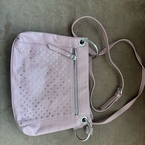 Ladies Studded Crossbody Bag - Blush Pink